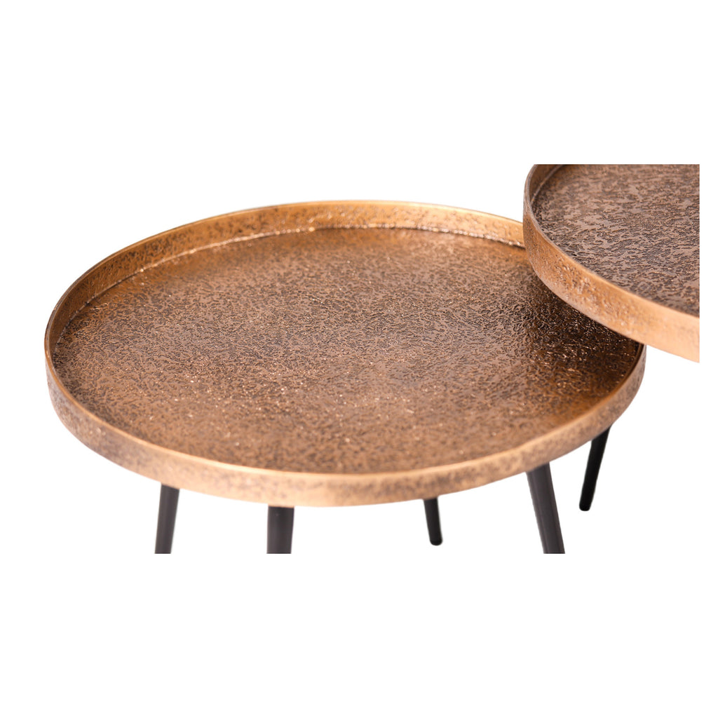 74x74x33cm Golden Liquid Metal Table Set