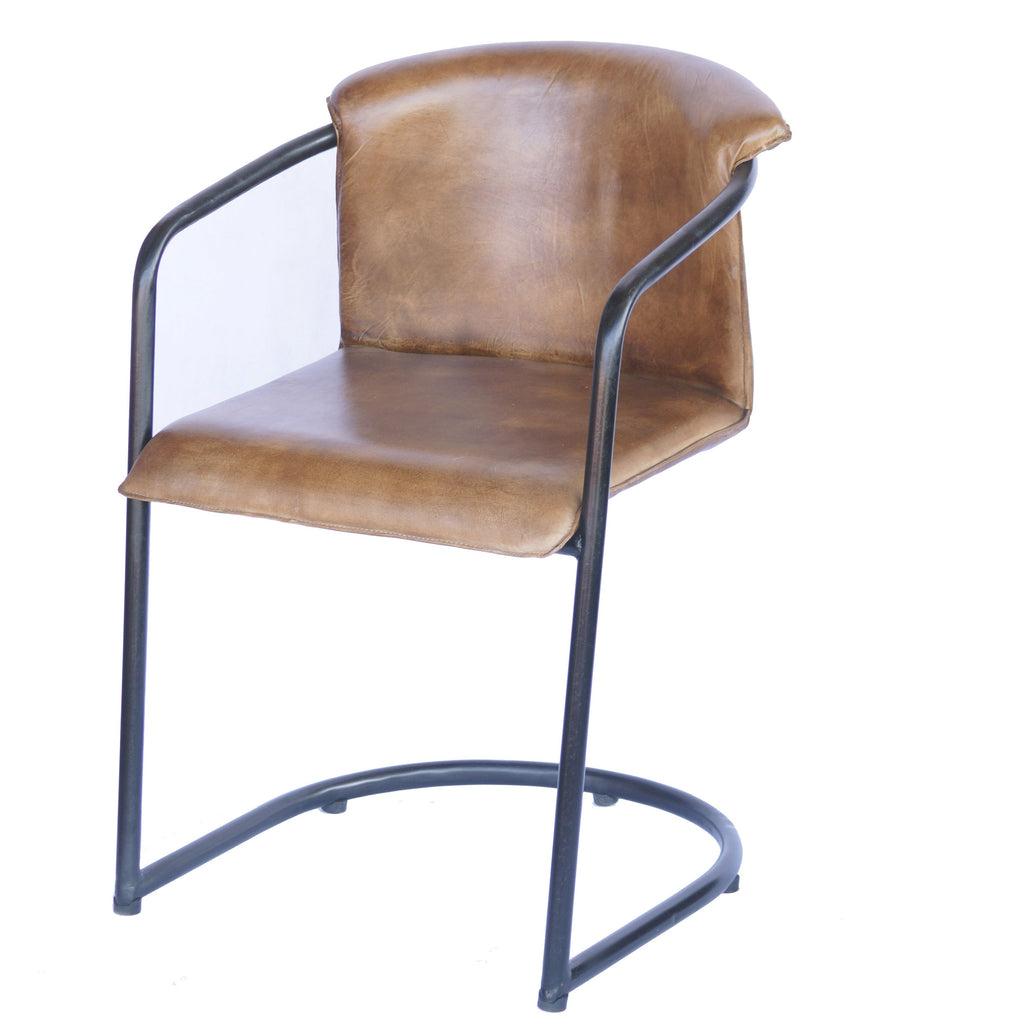 54x57x78cm Iron Dining Chair Leather
