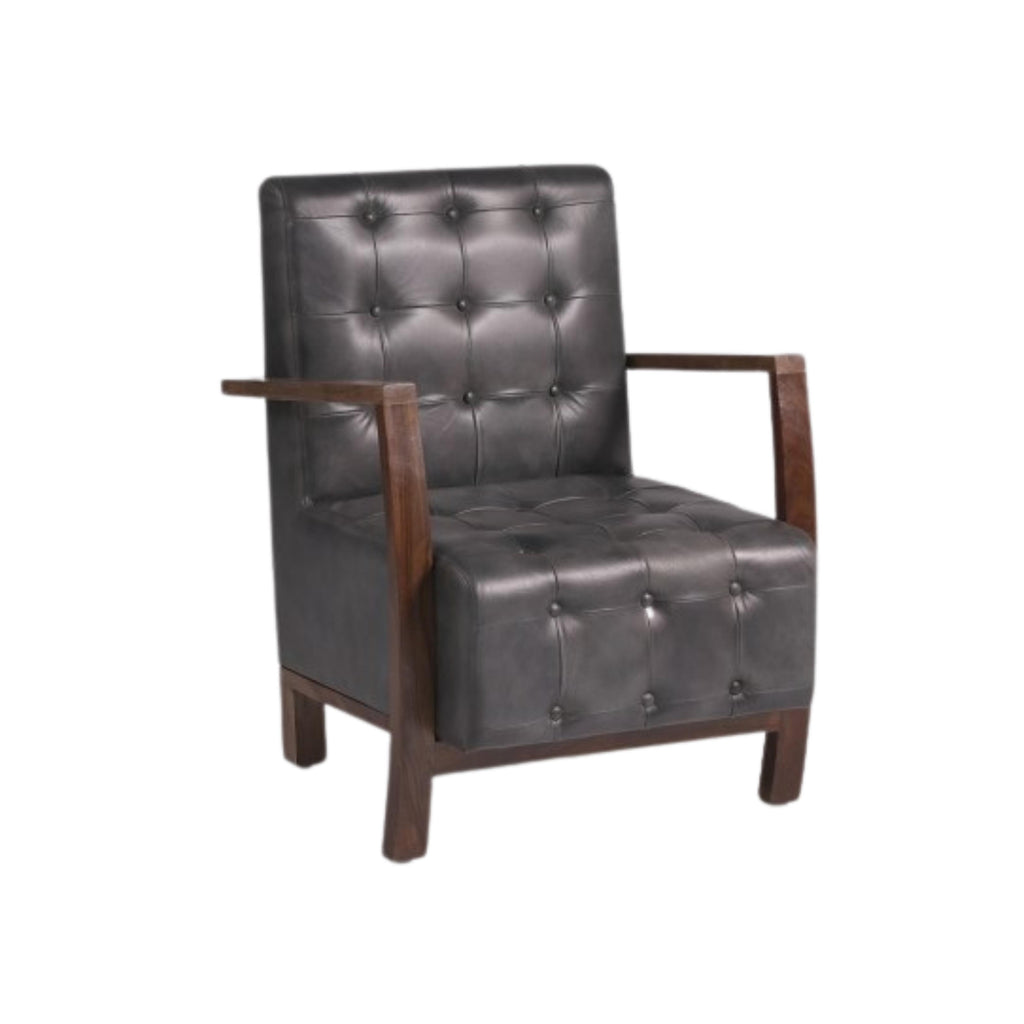 InHabit Grey Leather Sofa Chair