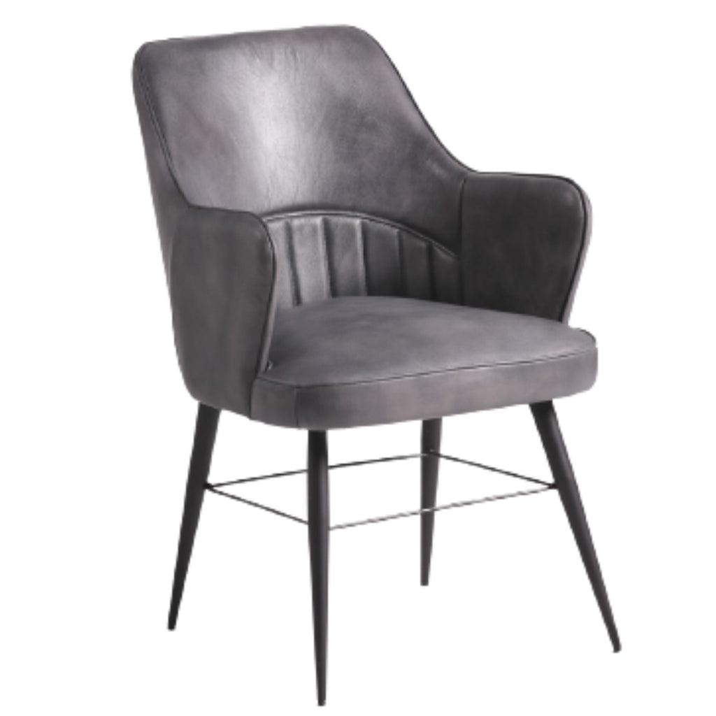 InHabit Grey Leather Chair