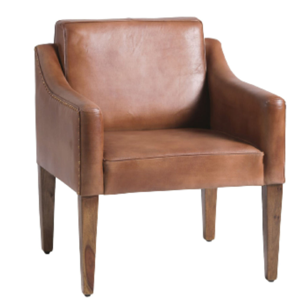 InHabit Brown Leather Sofa Set