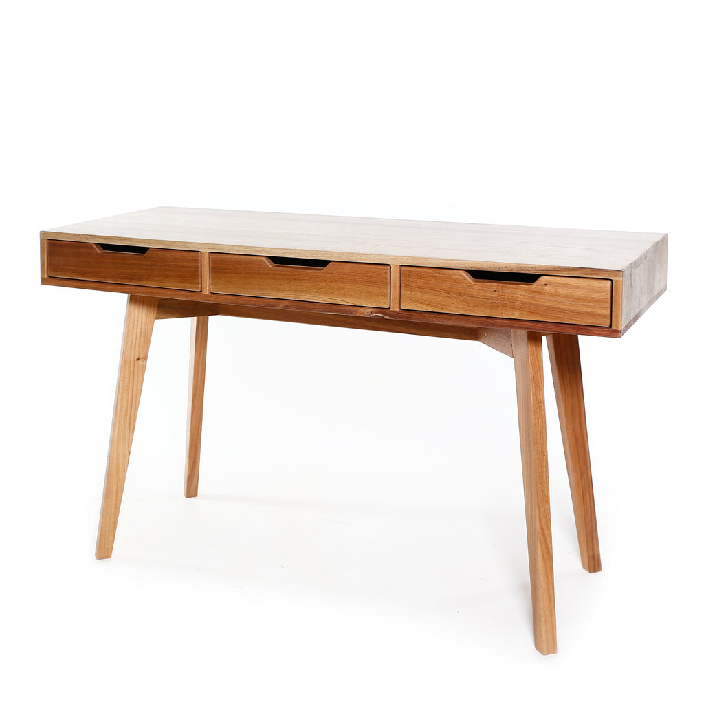 InHabit 3 Drawer Wooden Desk Right View